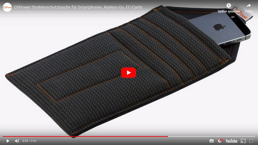 C6Power Strahlenschutztaschen für Smartphones, Keyless-Go, EC-Cards